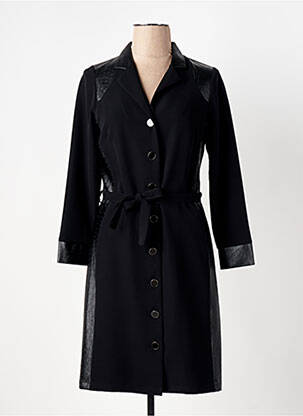Manteau long coupe cintrée sans capuche noir GREGORY PAT femme