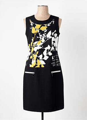 Robe mi-longue imprimé fleurs sans manche noir GREGORY PAT femme