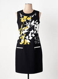 Robe mi-longue imprimé fleurs sans manche noir GREGORY PAT femme