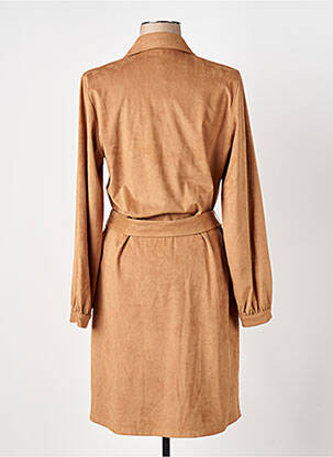 Robe mi-longue manches longues manches longues beige CAROLINE BISS femme