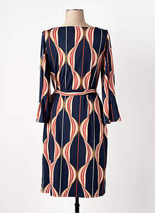 Robe mi-longue manches 3/4 manches 3/4 bleu K-DESIGN femme