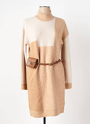 Robe pull stretch manches longues beige CAROLINE BISS femme