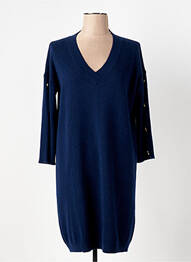 Robe pull resserrée sur le bas manches 3/4 bleu DUE AMANTI femme