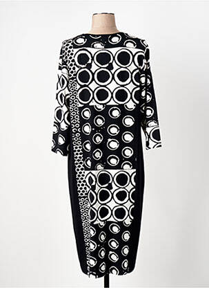 Robe mi-longue manches 3/4 manches 3/4 noir CHALOU femme