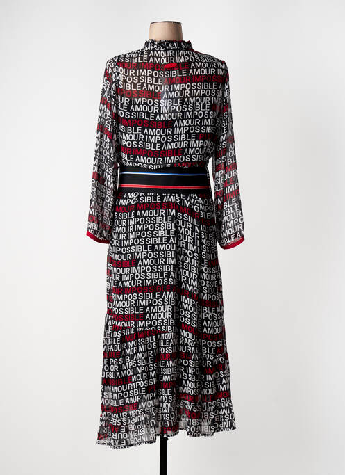 Robe longue manches longues manches longues noir POUPEE CHIC femme