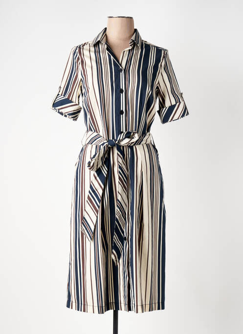 Robe mi-longue manches courtes manches courtes bleu DEVERNOIS femme