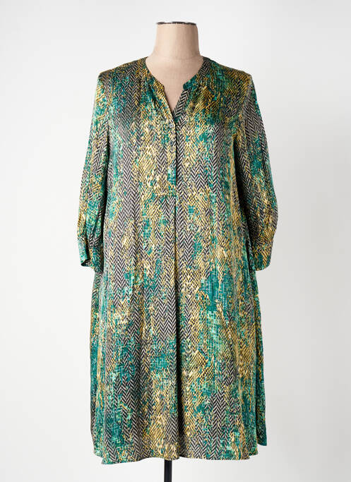 Robe mi-longue coupe fluide manches 3/4 vert GERRY WEBER femme