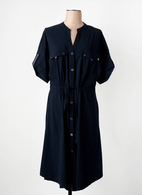 Robe mi-longue manches courtes manches courtes bleu EVA KAYAN femme
