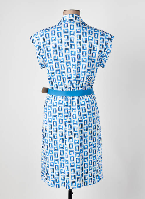 Robe mi-longue manches courtes manches courtes bleu CAROLINE BISS femme