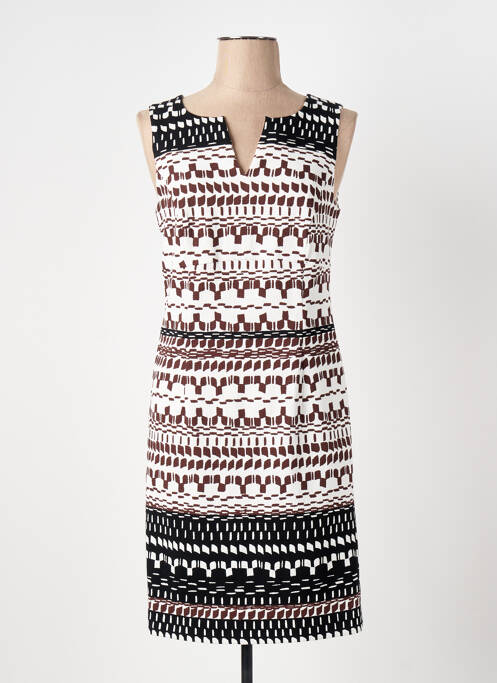 Robe mi-longue imprimé fantaisie sans manche blanc CAROLINE BISS femme