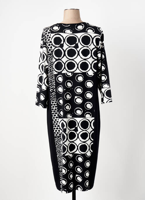 Robe mi-longue manches 3/4 manches 3/4 noir CHALOU femme