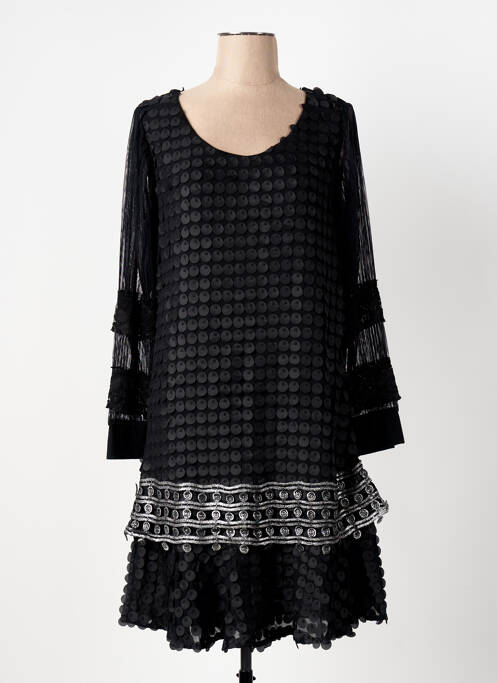 Robe mi-longue noir LESLIE pour femme