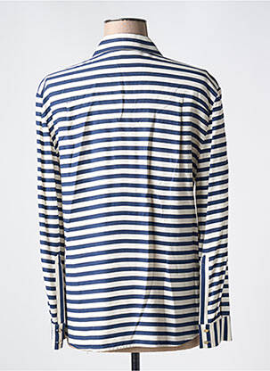 Chemisier coupe droite manches longues bleu DEVERNOIS femme