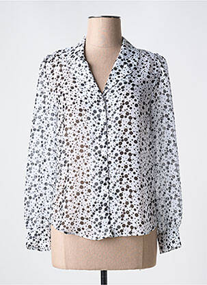 Chemisier tissage crêpe manches longues blanc GREGORY PAT femme