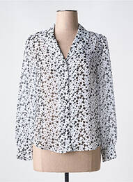 Chemisier tissage crêpe manches longues blanc GREGORY PAT femme