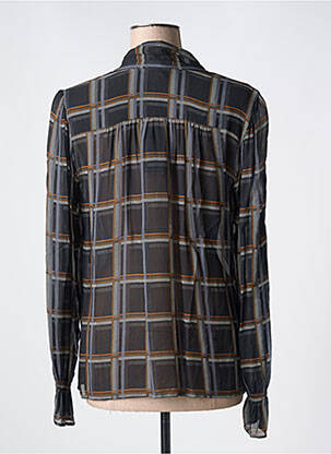 Blouse légère et transparente manches longues noir CAROLINE BISS femme