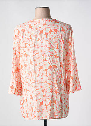 Blouse imprimé fleurs manches 3/4 orange DEVERNOIS femme