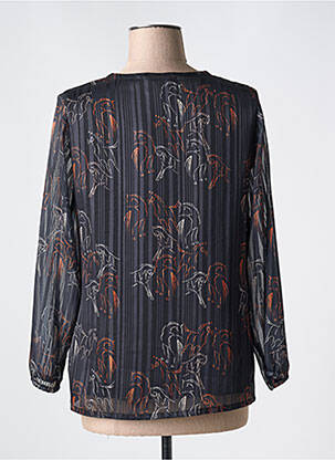 Blouse imprimé fleurs manches longues noir GREGORY PAT femme
