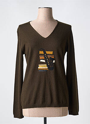 Pull coupe cintrée manches longues marron FUEGO WOMAN femme