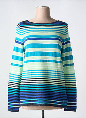 Pull coupe cintrée manches longues bleu BASLER femme