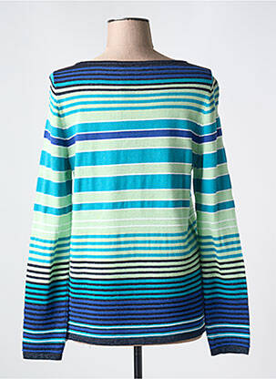 Pull coupe cintrée manches longues bleu BASLER femme