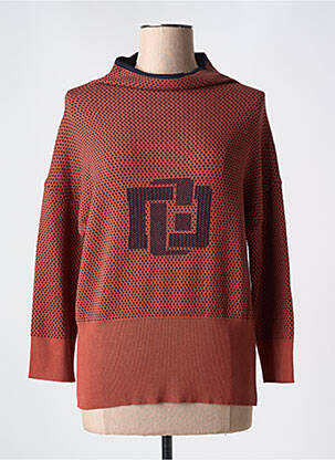 Pull stretch manches longues orange DEVERNOIS femme