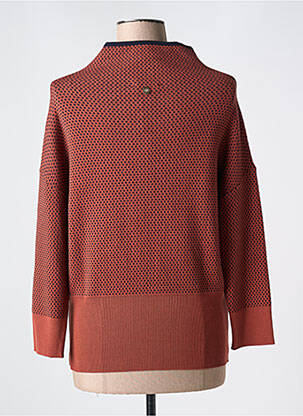 Pull stretch manches longues orange DEVERNOIS femme