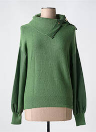 Pull col roulé stretch manches longues vert CAROLINE BISS femme