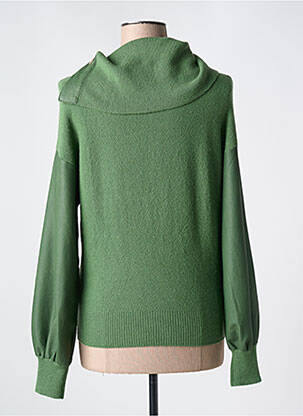 Pull col roulé stretch manches longues vert CAROLINE BISS femme