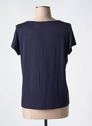 T-shirt col v manches courtes bleu POUPEE CHIC femme
