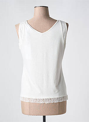 Débardeur col v sans manche beige GREGORY PAT femme