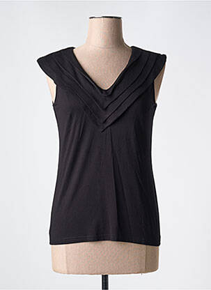T-shirt col v manches courtes noir GREGORY PAT femme