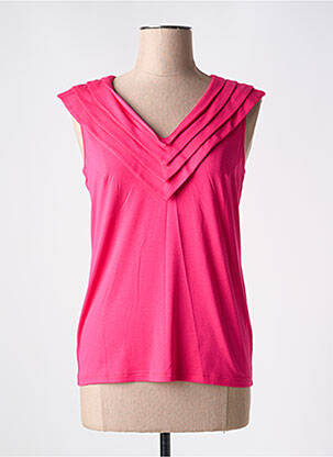 T-shirt col v manches courtes rose GREGORY PAT femme
