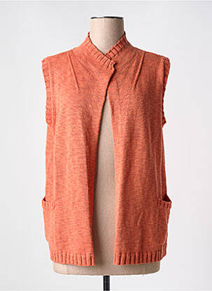 Gilet sans manche poches orange DEVERNOIS femme