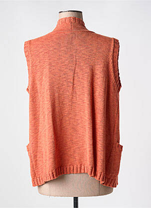 Gilet sans manche poches orange DEVERNOIS femme