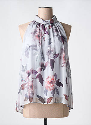 Blouse légère et transparente sans manche gris JOSEPH RIBKOFF femme