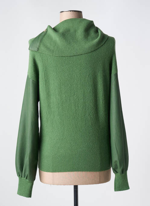 Pull col roulé stretch manches longues vert CAROLINE BISS femme