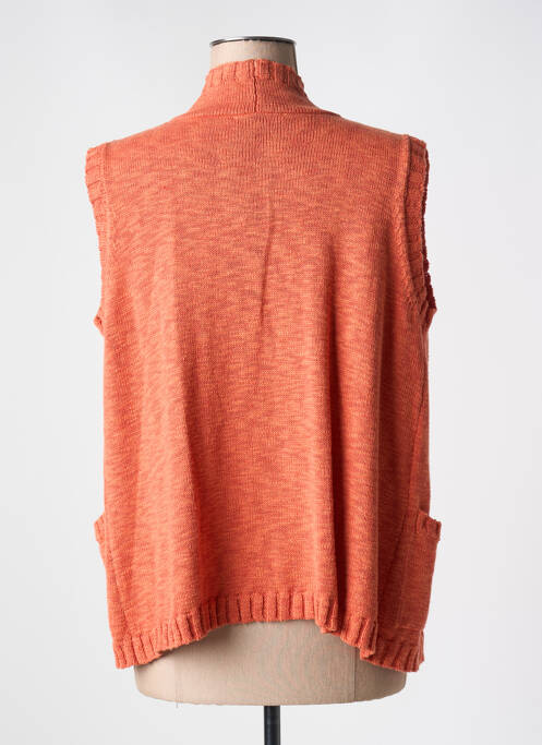 Gilet sans manche coupe cintrée orange DEVERNOIS femme