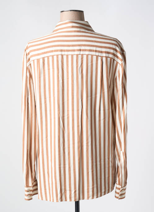 Chemisier coupe droite manches longues marron DEVERNOIS femme