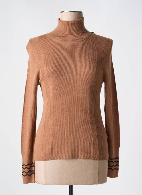 Pull col roulé marron CAROLINE BISS pour femme