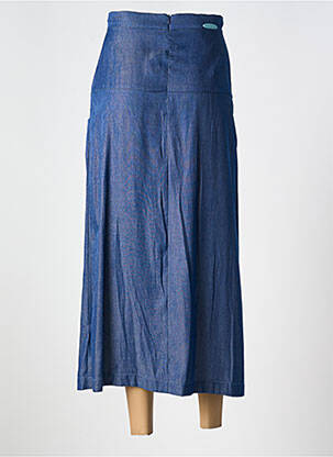 Jupe mi-longue fermeture zippée au dos bleu POUPEE CHIC femme