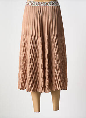 Jupe mi-longue taille élastique beige BASLER femme