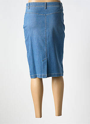 Jupe mi-longue coupe droite bleu DEVERNOIS femme