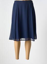 Jupe mi-longue fermeture zippée au dos bleu GREGORY PAT femme