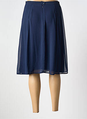 Jupe mi-longue fermeture zippée au dos bleu GREGORY PAT femme