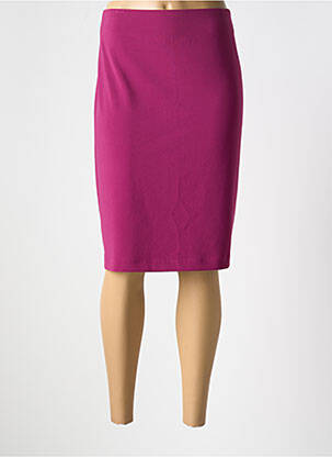 Jupe mi-longue coupe droite violet JOSEPH RIBKOFF femme