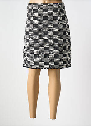 Jupe mi-longue fermeture zip latéral noir CAROLINE BISS femme
