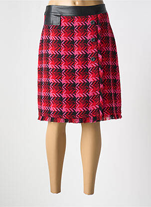 Jupe courte coupe droite rouge LESLIE femme