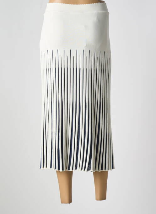 Jupe mi-longue taille élastique blanc DEVERNOIS femme