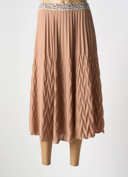 Jupe mi-longue taille élastique beige BASLER femme